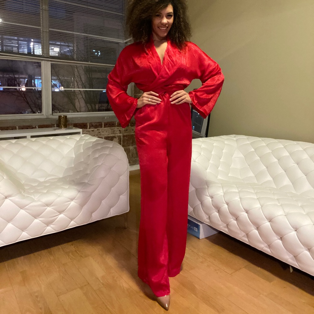 Kimono Red Jumpsuit